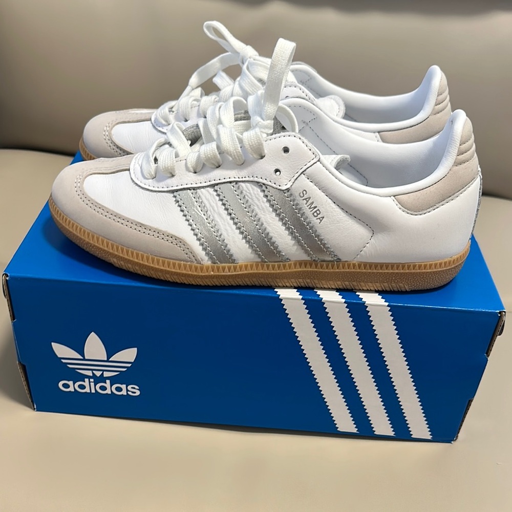 Adidas Samba OG White and Silver